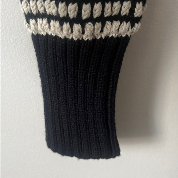 Cleobella Madison Turtleneck Sweater Black Ivory Chunky Knit Small Reg. $250 - Picture 4 of 12